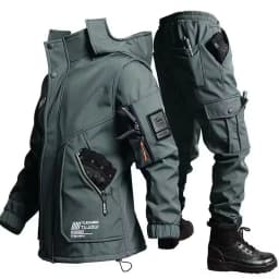 2025 Men'S Motorcycle Jacket With Autumn And Winter Velvet Training Set Anti-Wear Waterproof Cold Resistant Jacket Holiday Gifts