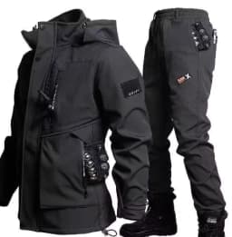 2025 Men'S Motorcycle Jacket With Autumn And Winter Velvet Training Set Anti-Wear Waterproof Cold Resistant Jacket Holiday Gifts