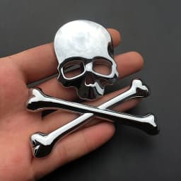 1pc Car Motorcycle 3D Metal Skull Badge Sticker Emblem Universal Fit for Fenders and Engine Covers, Suitable for Bikes, Bobbers