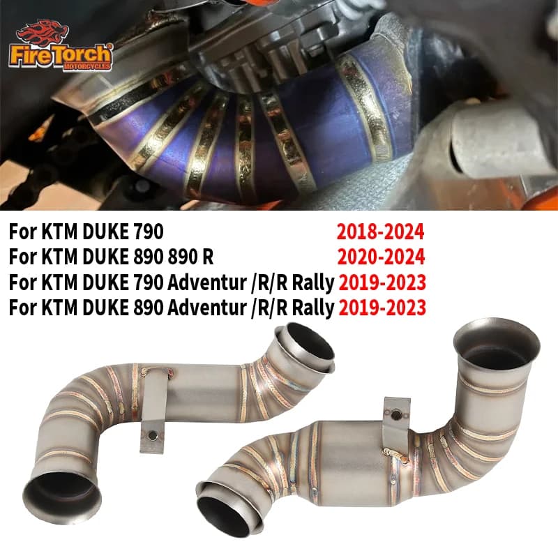 Slip On For KTM DUKE 790 890 Adventure R Rally KTM790 KTM890 2018 - 2024 Motorcycle Exhaust Escape Moto System Middle Link Pipe