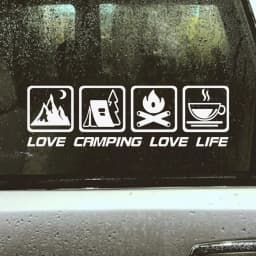CANPING LOVE LIFE Camping Car Stickers Wilderness Campfire Adventure Motorcycle Body Decoration Stickers Coffee Waterproof