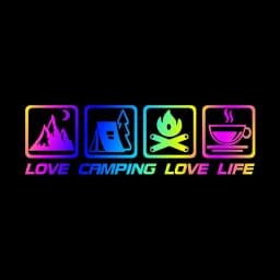 CANPING LOVE LIFE Camping Car Stickers Wilderness Campfire Adventure Motorcycle Body Decoration Stickers Coffee Waterproof