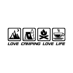 CANPING LOVE LIFE Camping Car Stickers Wilderness Campfire Adventure Motorcycle Body Decoration Stickers Coffee Waterproof