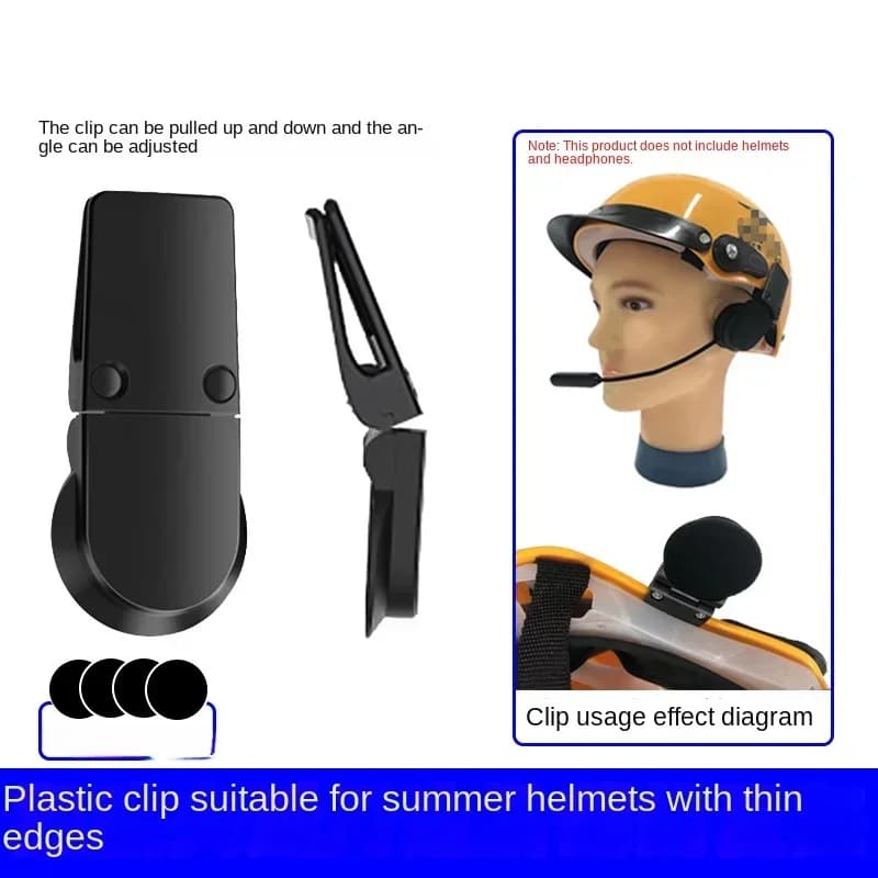 Summer Motorbike Electric Bike Helmet Headset Fix Clamp Multifunctional Steel Clip Plastic Clip Helmet Bluetooth Headset Clamp