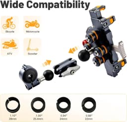 Universal Motorcycle Phone Holder Alloy Anti-Shake 360° Adjustable Motos Bike Navigation Bracket Metal Motorcycles Accessory