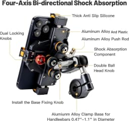 Universal Motorcycle Phone Holder Alloy Anti-Shake 360° Adjustable Motos Bike Navigation Bracket Metal Motorcycles Accessory