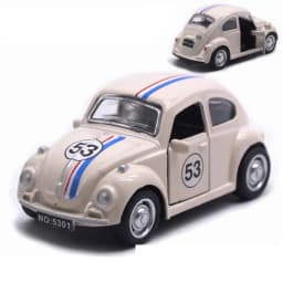 New Alloy Pullback Car 1:43 Retro Style Three Wheeled Vehicle Model Cartoon Design Door Can Open Sports Car Model