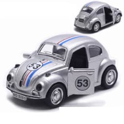 New Alloy Pullback Car 1:43 Retro Style Three Wheeled Vehicle Model Cartoon Design Door Can Open Sports Car Model
