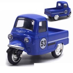 New Alloy Pullback Car 1:43 Retro Style Three Wheeled Vehicle Model Cartoon Design Door Can Open Sports Car Model