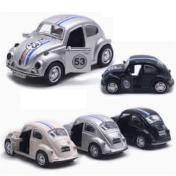 New Alloy Pullback Car 1:43 Retro Style Three Wheeled Vehicle Model Cartoon Design Door Can Open Sports Car Model