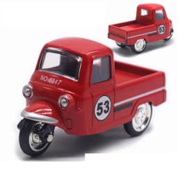 New Alloy Pullback Car 1:43 Retro Style Three Wheeled Vehicle Model Cartoon Design Door Can Open Sports Car Model