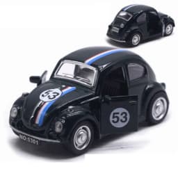New Alloy Pullback Car 1:43 Retro Style Three Wheeled Vehicle Model Cartoon Design Door Can Open Sports Car Model