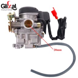 Glixal 20mm Big Bore Carb CVK Carburetor for Chinese GY6 49cc 50cc 60cc 80cc 100cc 139QMB 139QMA Scooter Moped ATV Go-Kart