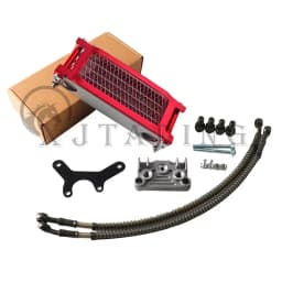 Motocross Universal 50cc-140cc Modified Oil Cooler Oil Radiator Kit for Honda Yamaha Kawasaki Dirt Bike Mopeds Enduro Motocross