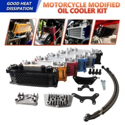 Motocross Universal 50cc-140cc Modified Oil Cooler Oil Radiator Kit for Honda Yamaha Kawasaki Dirt Bike Mopeds Enduro Motocross