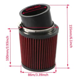 62MM Go Kart Air Filter for 6.5HP Predator 212cc 196cc GX160 GX200 BT200X CT100X CT100U CT200U CC100X RB200 Baja MB165 MB200
