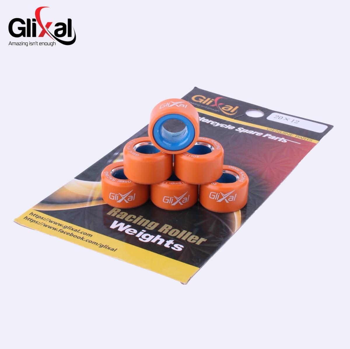 Glixal 20x12mm High Performance Racing Variator Roller Weights for Benelli MBK Yamaha Aerox 155 Nmax Zuma Vino 125 Scooter ATV