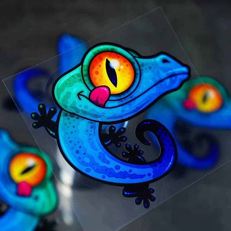 1PC Colorful Gecko Motorcycle Stickers Waterproof for Motorbike DIY Scooter Body Helmet Box Car Window Universal Vinyl Decals