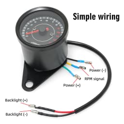 12V Universal Motorcycle Tachometer LED Electronic Tach Gauge Motobike Accessory Machinery Electronic Tachometer 0-13000 RPM