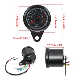 12V Universal Motorcycle Tachometer LED Electronic Tach Gauge Motobike Accessory Machinery Electronic Tachometer 0-13000 RPM