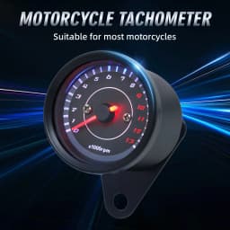 12V Universal Motorcycle Tachometer LED Electronic Tach Gauge Motobike Accessory Machinery Electronic Tachometer 0-13000 RPM