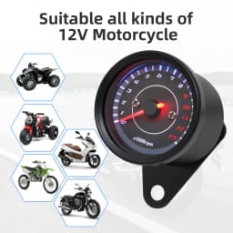 12V Universal Motorcycle Tachometer LED Electronic Tach Gauge Motobike Accessory Machinery Electronic Tachometer 0-13000 RPM