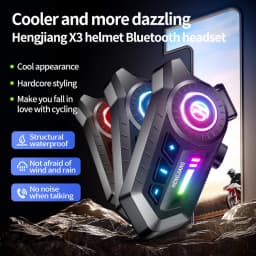 Motorcycle Bluetooth 6.0 Helmet Headset 1000mAh Moto Earphone Motorbike Hands Free Wireless Headphone with Ambient light