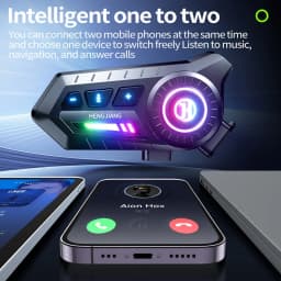 Motorcycle Bluetooth 6.0 Helmet Headset 1000mAh Moto Earphone Motorbike Hands Free Wireless Headphone with Ambient light