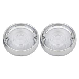 Deep Dish Turn Signal Lenses Bezels Trim Ring Flat Chrome For Harley Road Glide Road King Electra Tour Glide Heritage 1986-2021