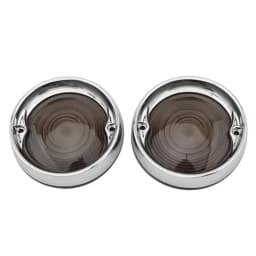 Deep Dish Turn Signal Lenses Bezels Trim Ring Flat Chrome For Harley Road Glide Road King Electra Tour Glide Heritage 1986-2021