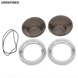 Deep Dish Turn Signal Lenses Bezels Trim Ring Flat Chrome For Harley Road Glide Road King Electra Tour Glide Heritage 1986-2021