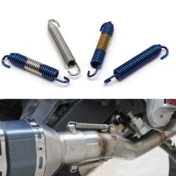Sclmotos- 75mm 2pcs Motorcycle Exhaust Spring Hooks Stainless Steel Exhaust Front Middle Link Pipe Rotatable Metal Springs Kit
