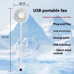 .1 Piece Silent Cooling Power Bank Wireless Mini Play Plug Fans Summer Long USB Rechargeable Handheld Fan