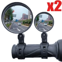 2pcs Adjustable Rotate Bicycle Auxiliary Rearview Mirror Handlebar Mount Wide-Angle Convex Cycling Rear View Mirrors Accessories
