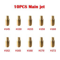 Pack of 10pcs Motorcycle Carburetor Main Jets Slow Pilot Jets for PWK PWM Keihin OKO CVK NSR KSR Carb Set Injector Nozzle