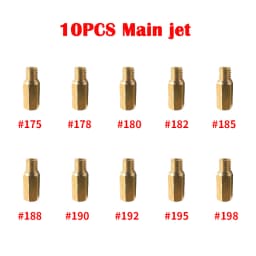 Pack of 10pcs Motorcycle Carburetor Main Jets Slow Pilot Jets for PWK PWM Keihin OKO CVK NSR KSR Carb Set Injector Nozzle