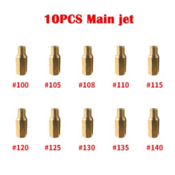 Pack of 10pcs Motorcycle Carburetor Main Jets Slow Pilot Jets for PWK PWM Keihin OKO CVK NSR KSR Carb Set Injector Nozzle