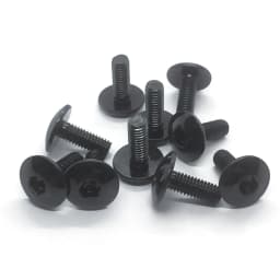 10pcs Black Large Flat Head Hexagon Socket Screws Bolts M6 Anti-rust Black Zinc Plating for Motorcycle Moped Scooter Tail Plates