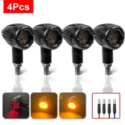 2/4Pcs Motorcycle LED Turn Signal Indicators Stop Light Mini Bullet Warning Lamp Blinker Light 12V For Honda Suzuki Kawasaki AE