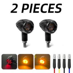 2/4Pcs Motorcycle LED Turn Signal Indicators Stop Light Mini Bullet Warning Lamp Blinker Light 12V For Honda Suzuki Kawasaki AE