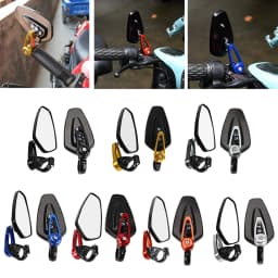 1 Pair 7/8" 22mm Motorcycle Aluminum Bar End Side Rearview Mirror Universal Motorbike Bike Handlebar Rear View Mirrors For Honda