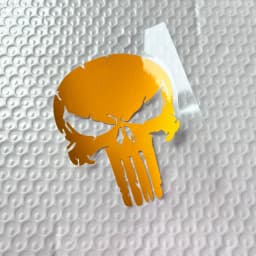 Skull Motorcycle Stickers War Damaged Cracked Waterproof Reflective Decals for Tank