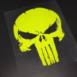 Skull Motorcycle Stickers War Damaged Cracked Waterproof Reflective Decals for Tank