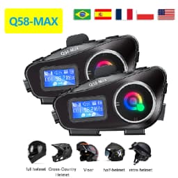 Q58 Max Motorcycle Helmet Bluetooth Intercom Supports Multi-Scene Mixed Music Sharing Intercom Distance 500 Meters
