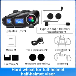 Q58 Max Motorcycle Helmet Bluetooth Intercom Supports Multi-Scene Mixed Music Sharing Intercom Distance 500 Meters