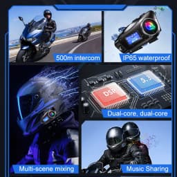 Q58 Max Motorcycle Helmet Bluetooth Intercom Supports Multi-Scene Mixed Music Sharing Intercom Distance 500 Meters