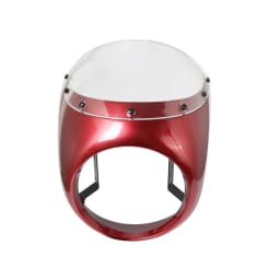 Motorcycle Red/White Front Headlight Fairing Windshield For Cafe Racer Honda Universal 7inch/16.5~18cm Retro Headlamp Windscreen