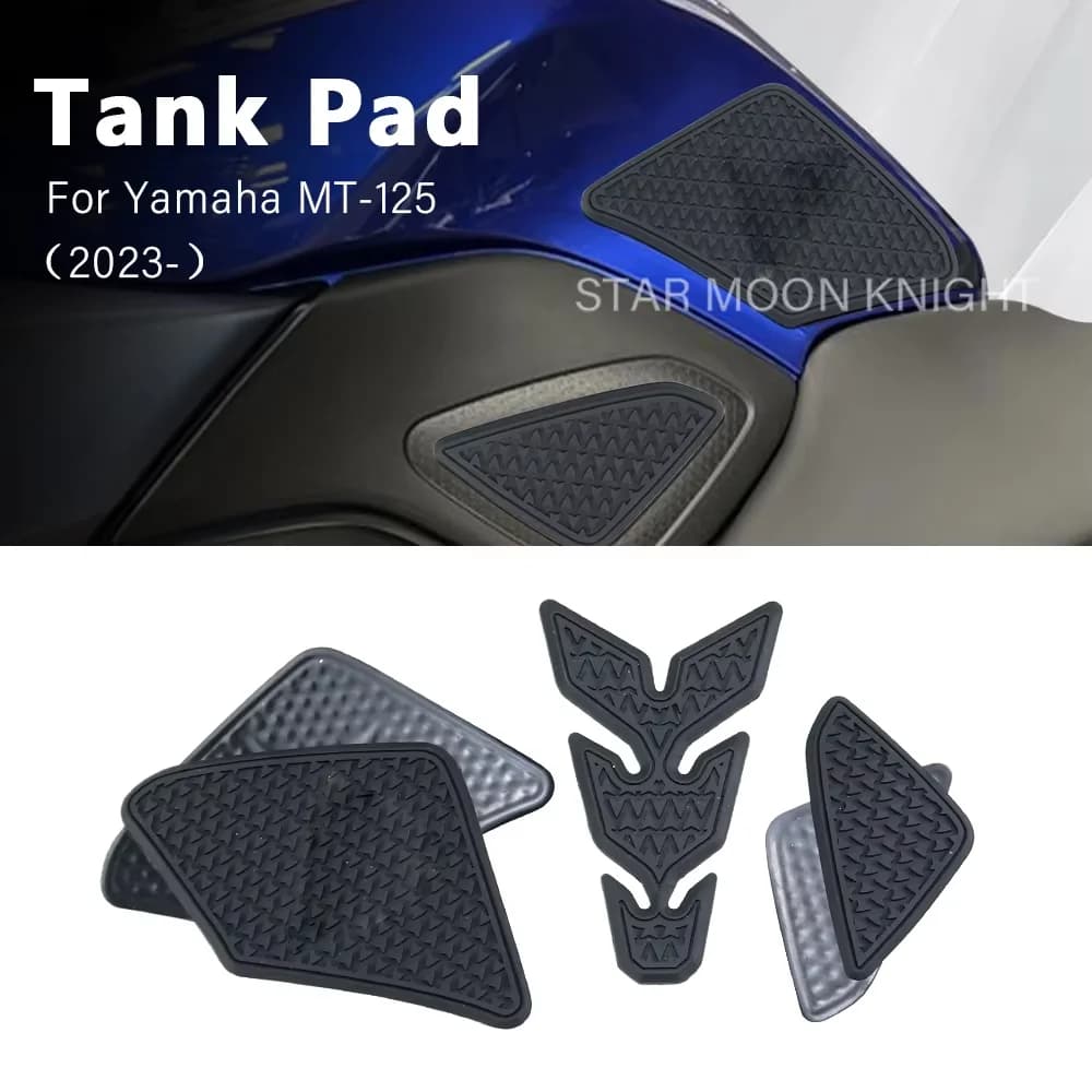 Motorcycle Accessories Fuel Tank Pad Stickers For Yamaha MT-125 MT 125 MT125 2023 2024- Side Anti Slip Tankpad