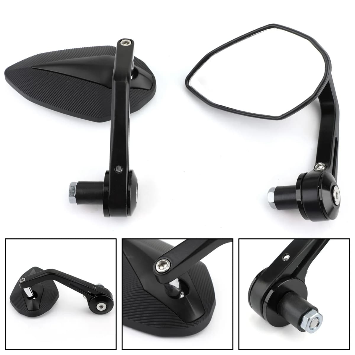 Artudarech 7/8" 22mm Motorcycle Handle Bar End Mirrors Aluminum Sportbike Street Fighter for Honda CBR650R for Yamaha for Suzuki