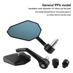 Motorcycle 7/8" Rearview Rear View Mirror Side Mirror For BMW Honda CB650R Ducati Kawasaki Yamaha Suzuki Benelli Accessories